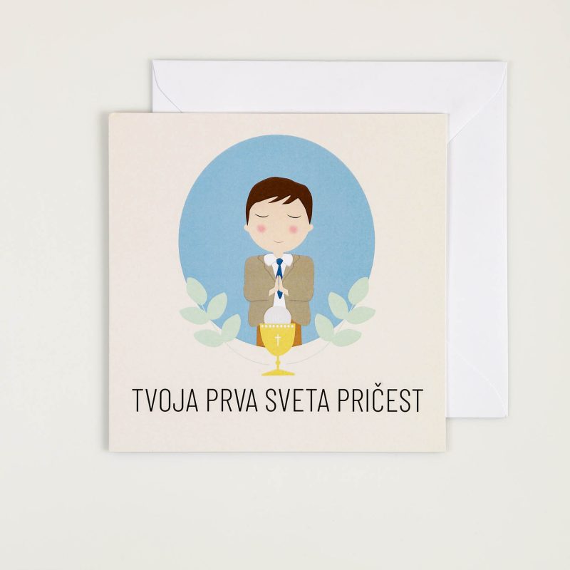 Mige čestitka Prva sveta pričest – dječak VC02