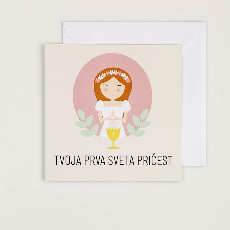 Mige čestitka Prva sveta pričest – djevojčica VC03