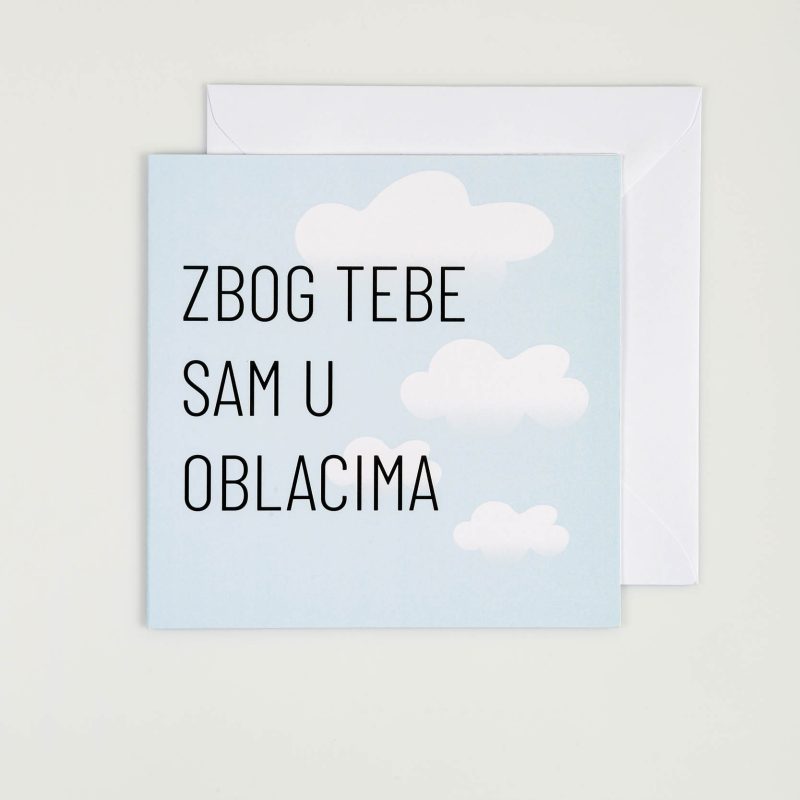 Mige čestitka Zbog tebe sam u oblacima ZC09